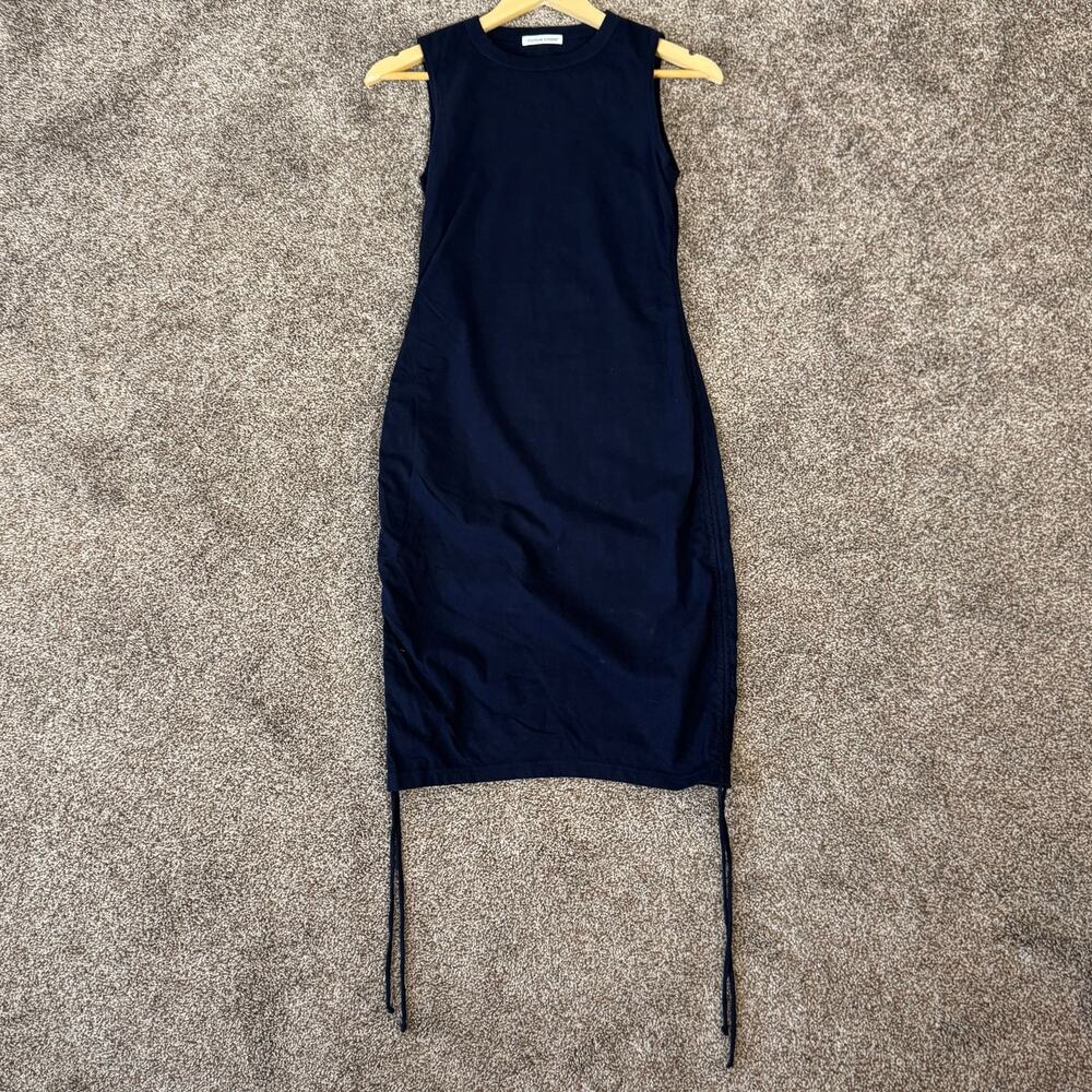 Cotton Citizen Side Cinched Ruched Mini Dress Size Small Y2K Retro Blue Summer